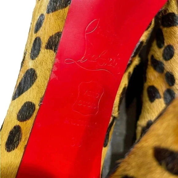 Christian Louboutin Daffodile  Cheetah Print High Heels Size 38 - Picture 8 of 15